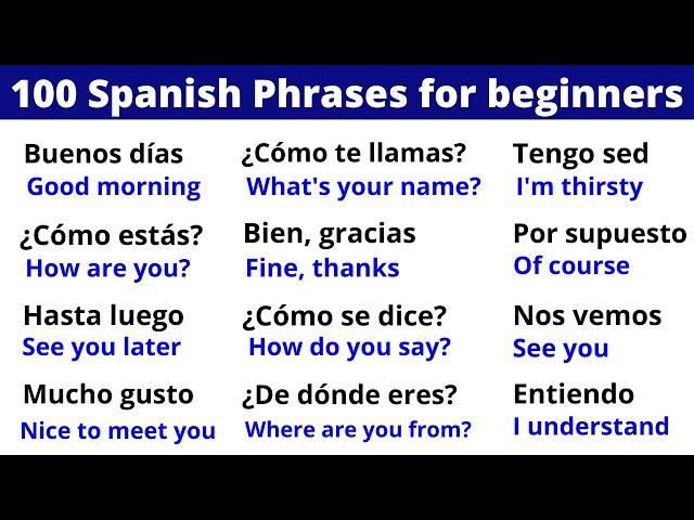 100 Spanish Phrases for Your First Conversation: Start Speaking Now!