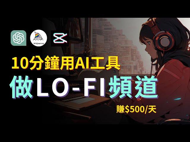 【零基礎操作】10分鐘用AI做LOFI頻道｜全流程演示 盈利模式分析 2024年入局方法 日賺500美金｜Create Monetizable LoFi Channel with AI