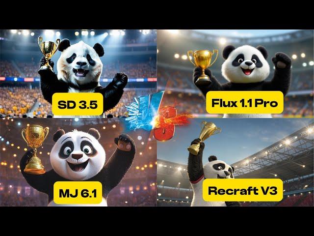 Stable Diffusion 3.5 VS Red Panda VS Flux 1.1 Pro VS Midjourney! Which AI Image Generator is Best?