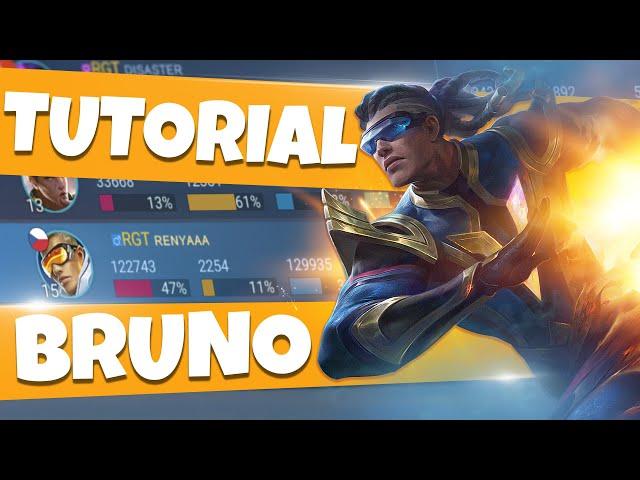 BRUNO TUTORIAL FOR BEGINNERS BUILD EMBLEM & GAMEPLAY MOBILE LEGENDS