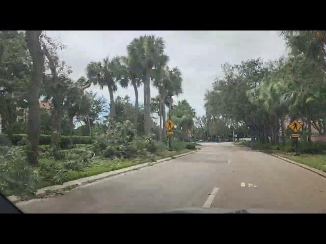 Aftermath of hurricane Ian on Pelican Bay at North Naples, Florida