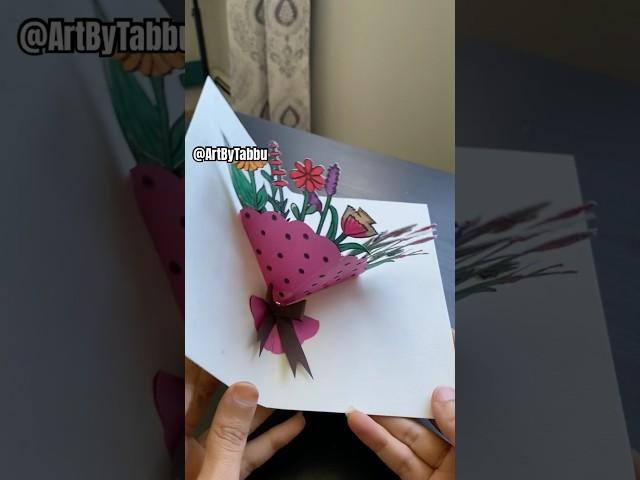 Pop Up bouquets Birthday Card #art #cardcraft #birthdaycard #drawing #cardsmaking #kidsvideo #craft