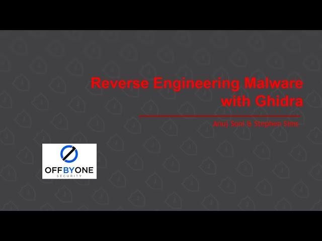 Reverse Engineering Malware with Ghidra