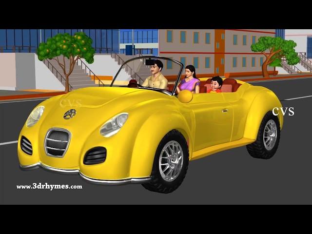 Wheels on the Car Go Round and Round | 3D Kids Songs & Nursery Rhymes for Children