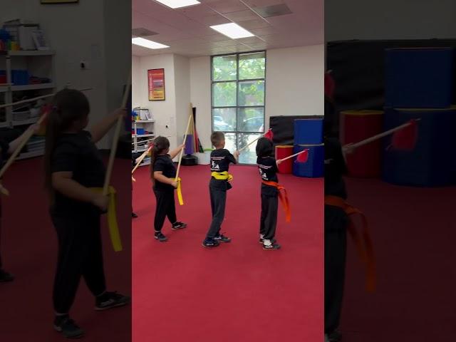Our students are gaining strength, focus, and confidence through their spear training. #kungfu