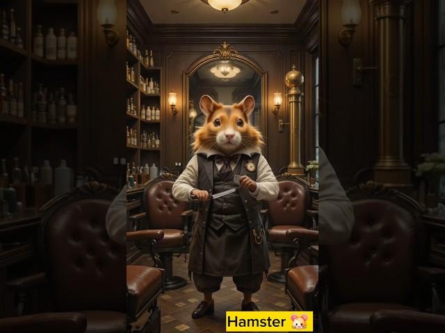 "The Art of the Master Hamster Barber! The Legendary Transformation of the King Lion"#AIAnimation
