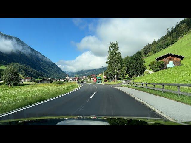 Driving Stubaital Valley to Stubai Glacier (Tyrol - Austria) [1] [4K UHD]