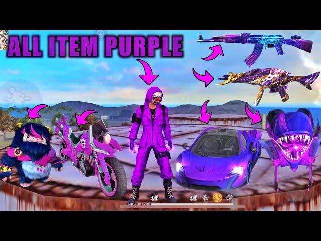 I Can Only Wear Purple ItemsFree Fire || Purple Criminal,Purple Car,Purple Mp40,Everything Purple