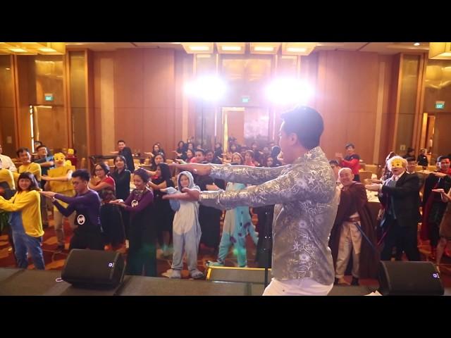 Singapore Emcee Host Wayne Chan Baby Shark Mass Dance at Movie Night DND