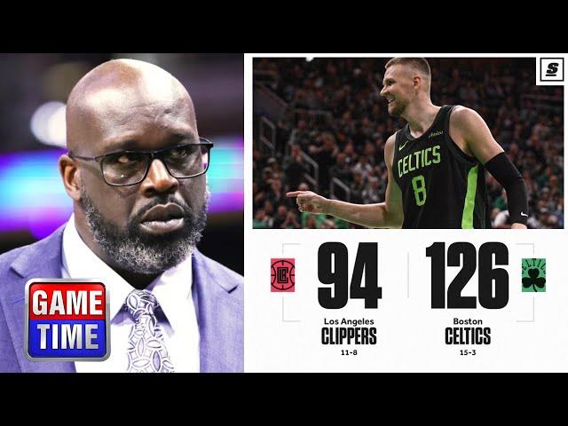 "Kristaps Porzingis is back!" - NBA Gametime on Boston Celtics beat LA Clippers 126-94; Tatum 20 Pts