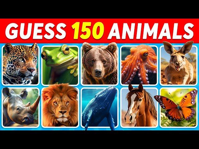 Guess 150 Animals in 3 Seconds  | EASY to IMPOSSIBLE