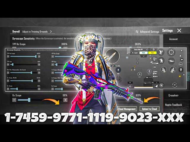 NEW UPDATE 3.8BEST SENSITIVITY CODE + CONTROL SETTINGS BGMI/PUBG MOBILE