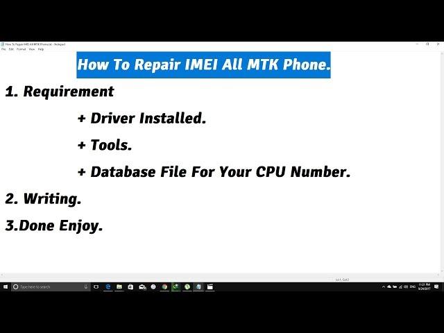 How To Repair IMEI All MTK Phone.