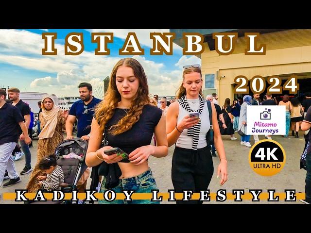 Istanbul Kadikoy & Moda District 4K Walking Tour | Seaside Walk, Local Bazaar & Cafe Bars | Sep 2024