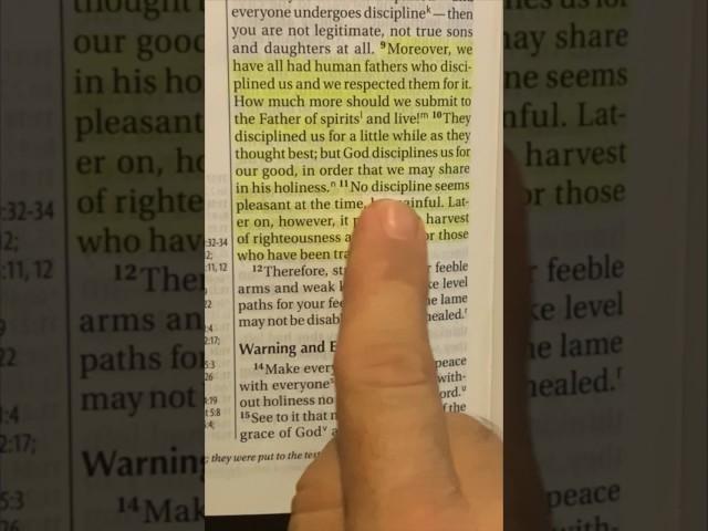 “No discipline seems pleasant at the time…” Hebrews 12:9-11