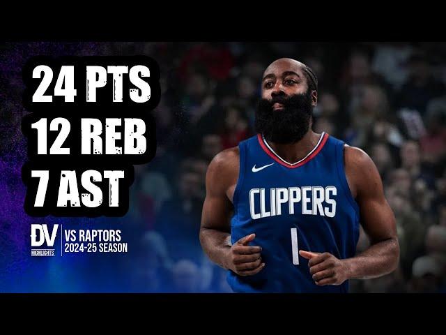 James Harden vs Raptors 24 pts 12 reb 7 ast | Nov 09, 2024 | Regular Season