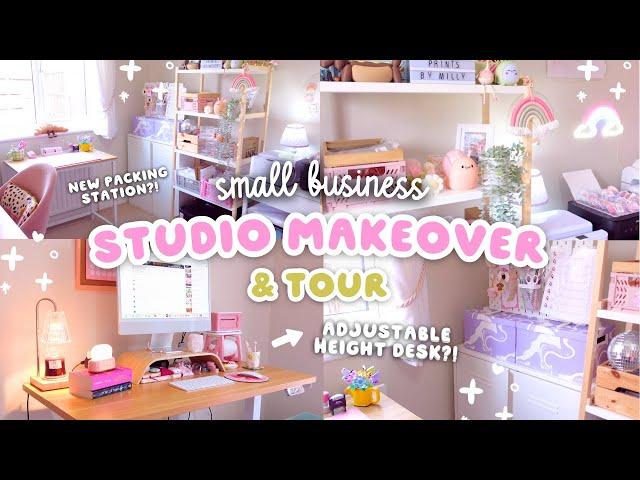 small business studio tour  aesthetic studio makeover, home office of an online stationery shop