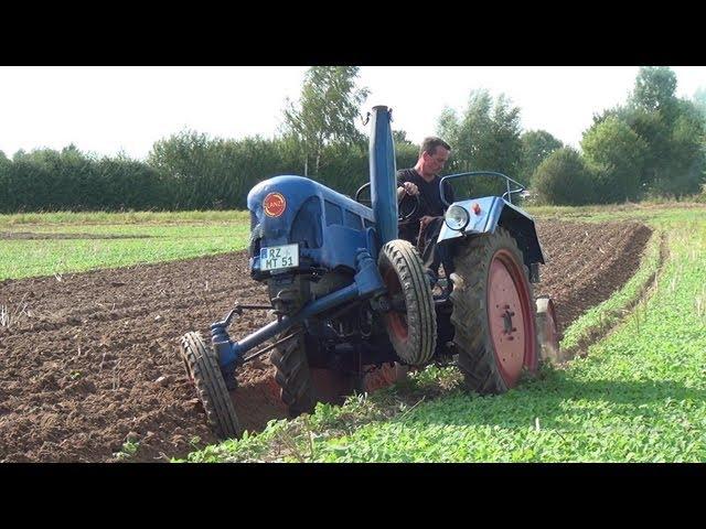 Some Lanz Bulldog Tractors Starting and Plowing Part 3 of 3