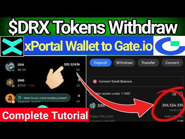 How to Transfer DRX Tokens From xPortal Wallet to Gate.io Exchange | DRX Withdrawal