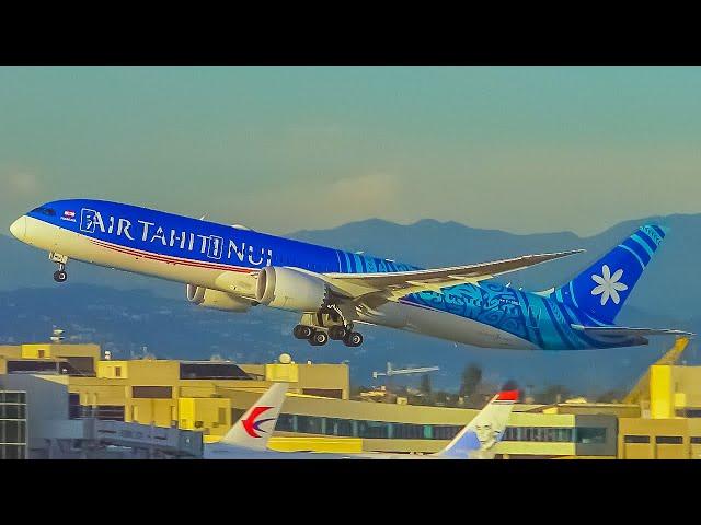 (4K) Beautiful Evening Departures from Los Angeles International Airport