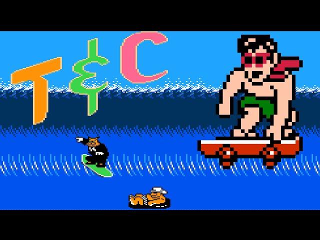 T&C Surf Designs (NES) original video game | full game (all 3 modes) session for 1 Player 