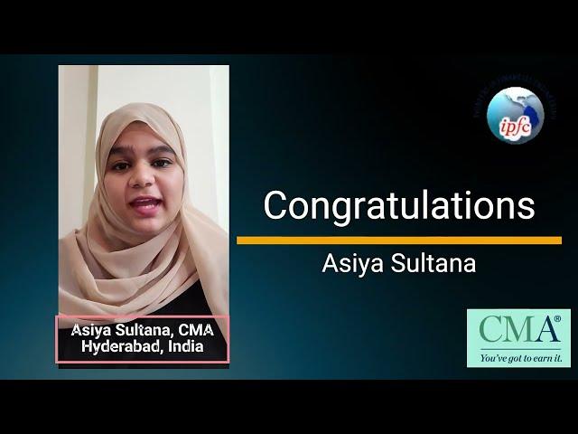 IPFC Academy Student | Asiya Sultana CMA Testimonial