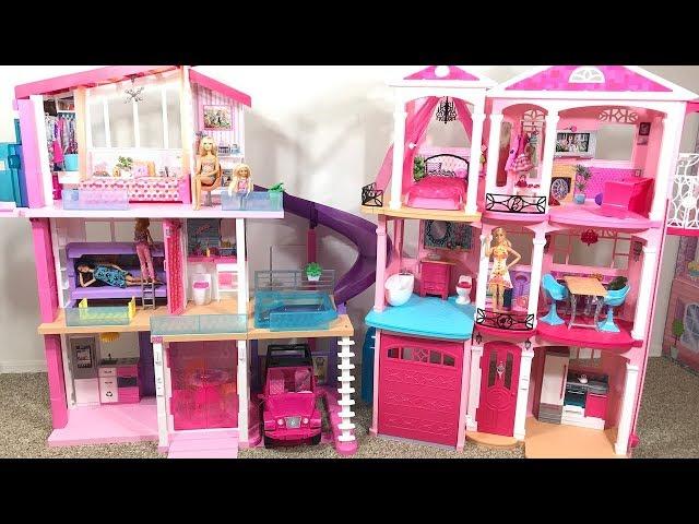 Barbie Dream House! Pink! Old house vs. New house!