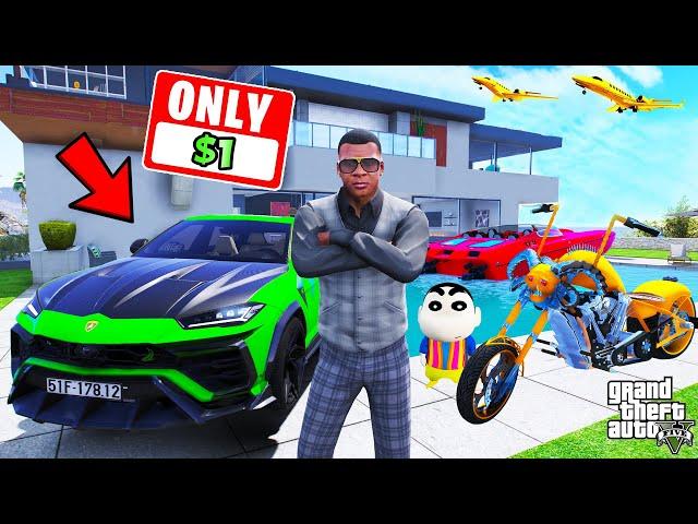 Franklin Buying EVERYTHING For $1 in GTA 5 | SHINCHAN and CHOP