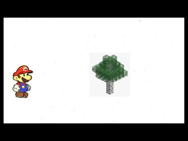 Paper Mario drinks Red Bull and crashes to an Tree