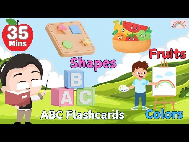 Learn ABC Flashcards, Fruits, Colors & Shapes  - Toddler & Preschool Learning