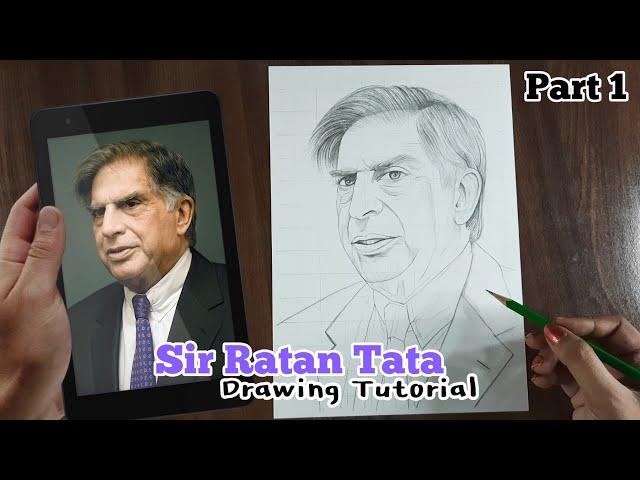 Draw with me - Sir Ratan Tata drawing, Ratan Tata Ji Drawing, Tribute Video