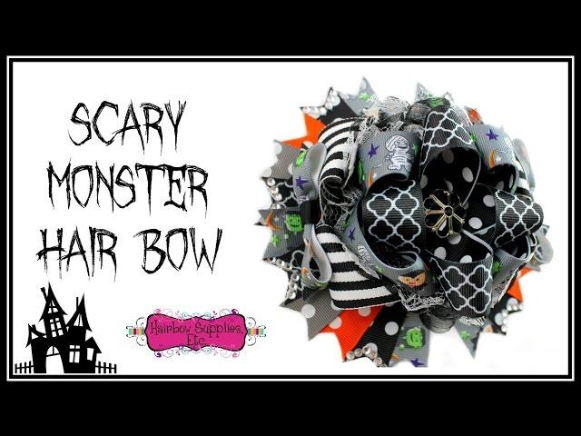 Scary Monster Hair Bow Tutorial - Over the Top Hair Bow - Hairbow Supplies, Etc.