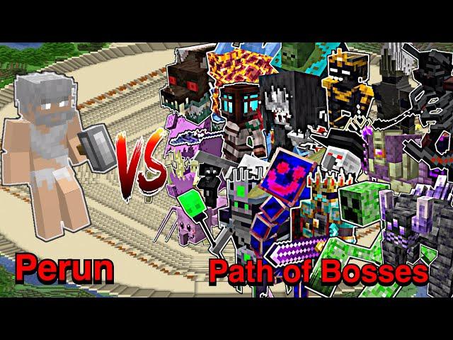 Minecraft |Mobs Battle| Perun(Salmon's Genesis) VS Path of Bosses