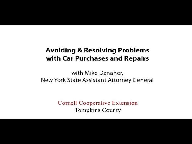 Avoiding & Resolving Problems with Car Purchases/Repairs, 8-8-19 - Mike Danaher