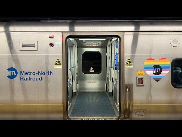 Metro-North: M7A Train (w/ Pride Stickers) on the Harlem Line at Fordham