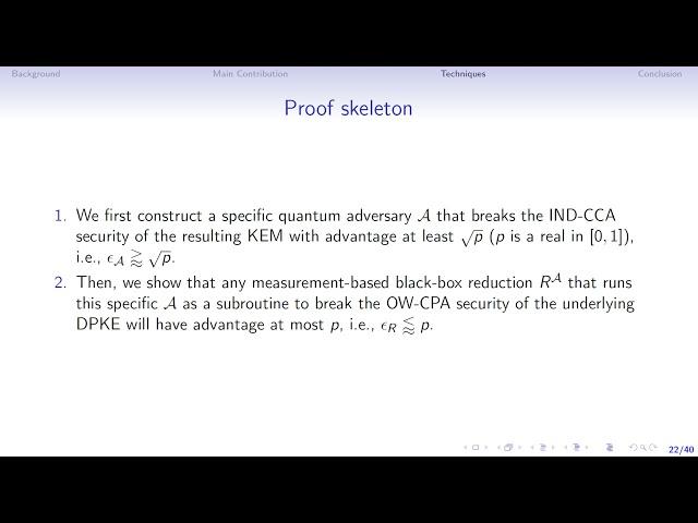 On the non-tightness of measurement-based reductions for key encapsulation mechanism in the qua...
