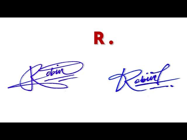 Robin name signature style | letter R signature style | R signature | Signature style