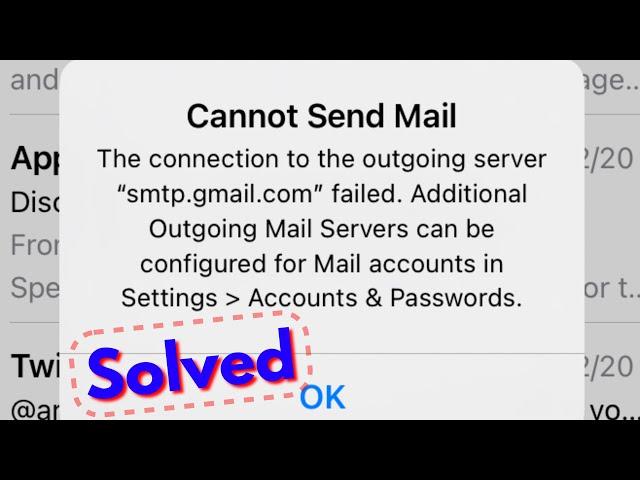 Fix Cannot Send Mail The connection to the outgoing server failed iPhone