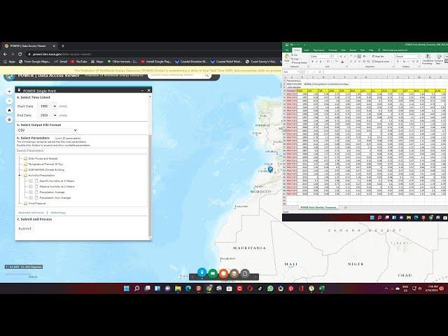 Downloading climate Data Temperature, Precipitation, Humidity from 1981 2021