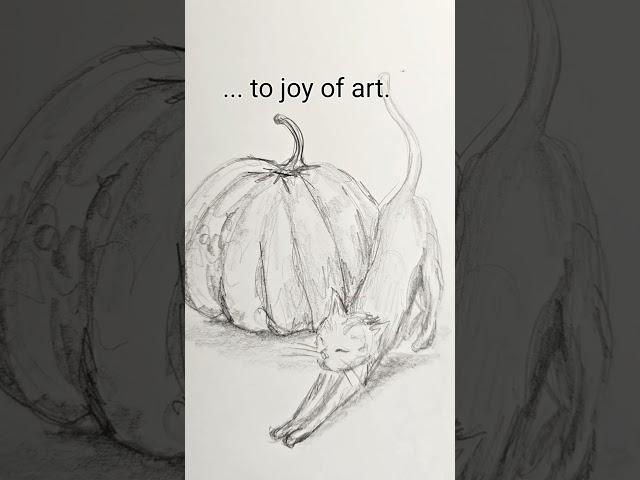 Pumpkin Cat Skizze #pumpkin #drawing #smallartist #cat #autumnaesthetic #fall #herbstdeko #idee