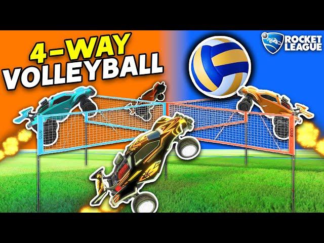 Rocket League 4-WAY VOLLEYBALL is INSANE!