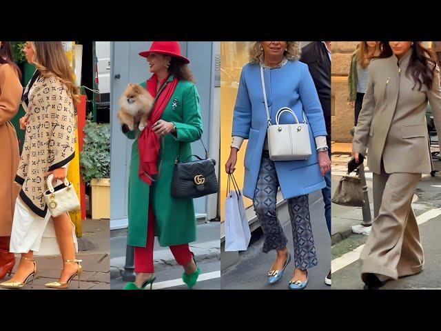 THE ELEGANCE OF AUTUMN COLOR OUTFITS BY MILAN STREET STYLE | ITALIAN TRENDS 2024 | EUROPIAN FASHION