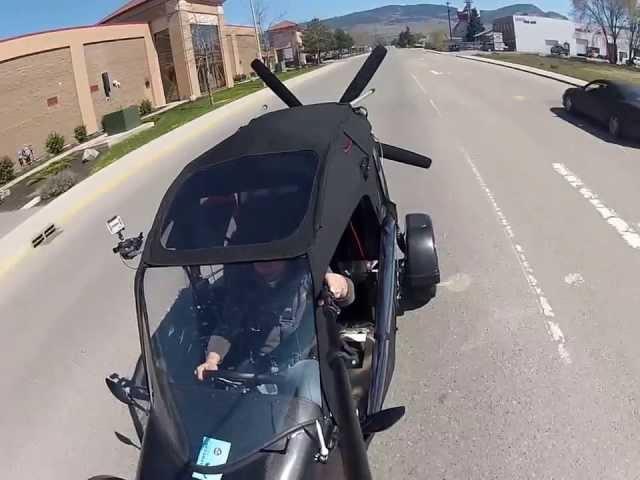 Maverick Flying Car - Monopod POV - Parking Lot Demonstration