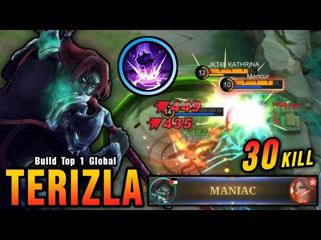 30 Kills + MANIAC!! Terizla Full Damage Build is Broken!! - Build Top 1 Global Terizla ~ MLBB