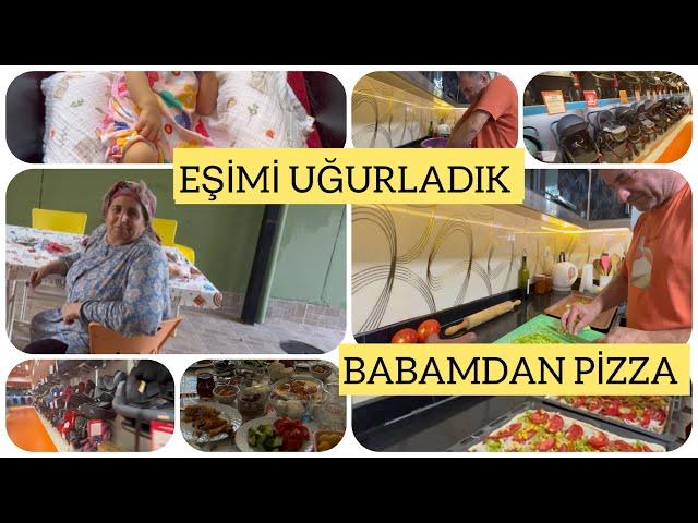 BABAM KIZLARIM İÇİN NE OLURUM DEDİ?ELLERİNDEN EVDE PİZZAEŞİMİ UĞURLADIK#seravlog#kemer#tatil#bebek