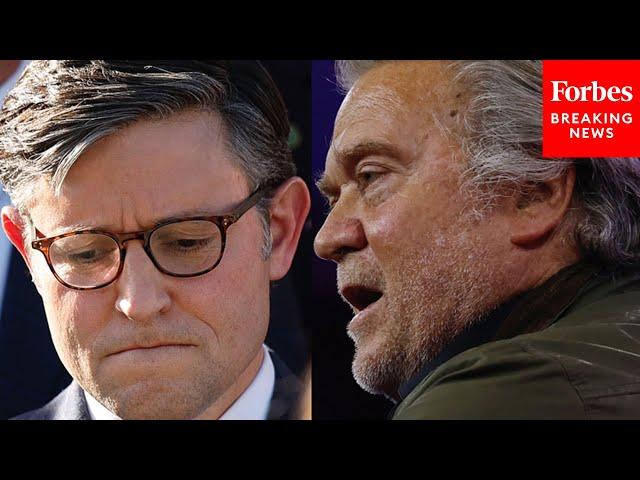 'He's Got To Go!': Steve Bannon Brutally Rebukes Speaker Johnson Amidst Government Funding Battle