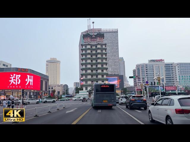 Zhengzhou 4K HDR - Driving Downtown - Traffic Congestion in China's Mega City