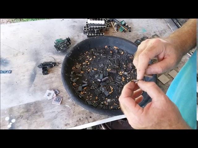 Sorting components from depopulated telecom boards for gold recovery