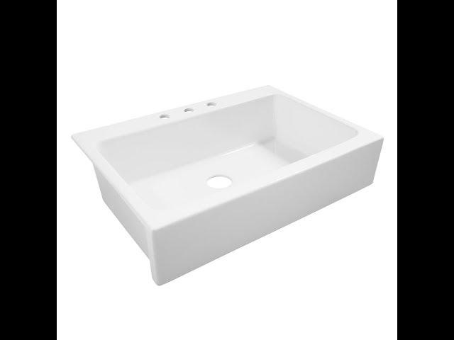 Farmhouse apron sink DROP IN install DIY Home Depot Sinkology Josephine model