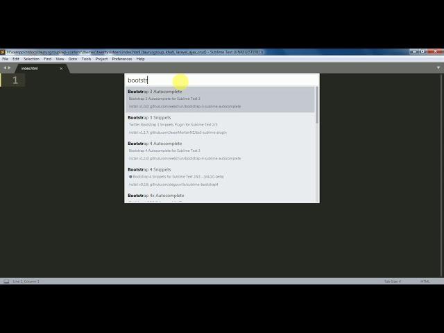 Bootstrap 4 Autocomplete for Sublime Text 3